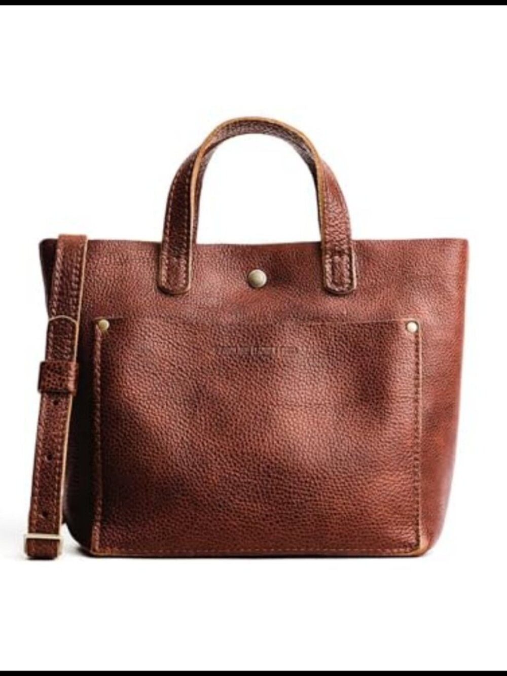 Full-Grain Leather Mini Crossbody Tote Bag Handmade Women